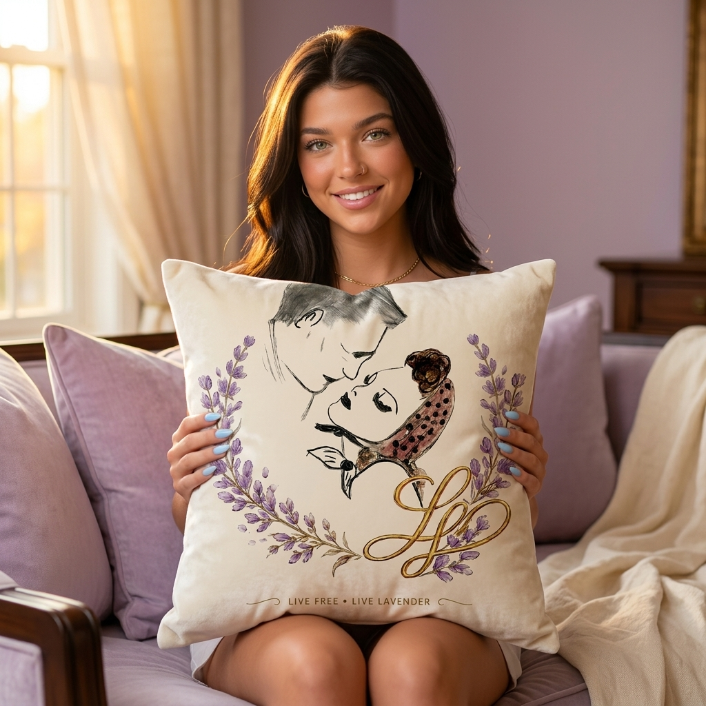 Almost a kiss Throw pillow, Dutch velvet