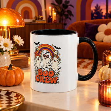 Boo Crew Halloween Mug – Retro Ghost Ceramic Coffee Cup