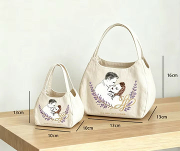 Almost a Kiss canvas cotton Tote