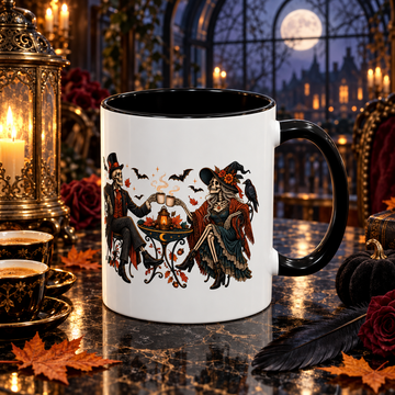 Skeleton Couple Halloween Mug – Gothic Coffee Toast Cup